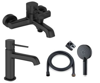 Набор смесителей Orange Karl M05-311b, set 3 in 1 черный матовый.